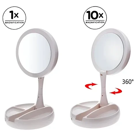 Espejo Circular Led Aumento x1 y x10