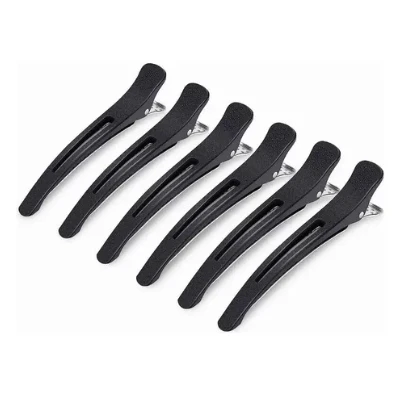 Pinzas Negras Plastico y Metal x12 Unidades Geotec AV5539