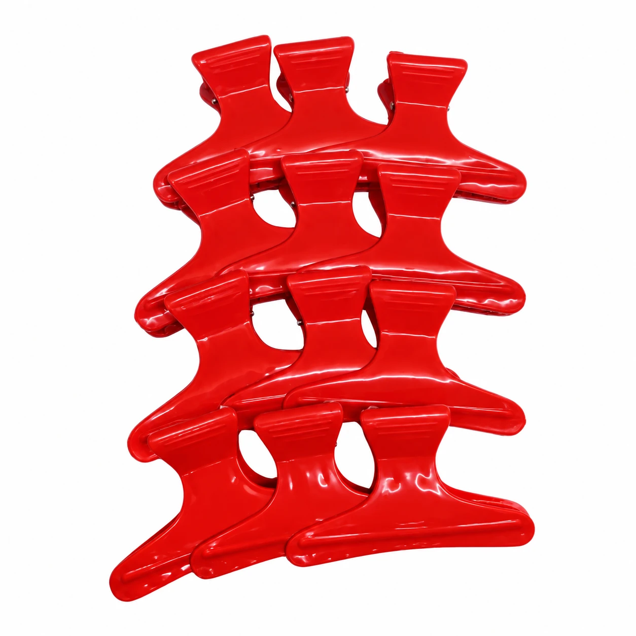 Broches Grandes Plastico Rojos x12 Unidades X5