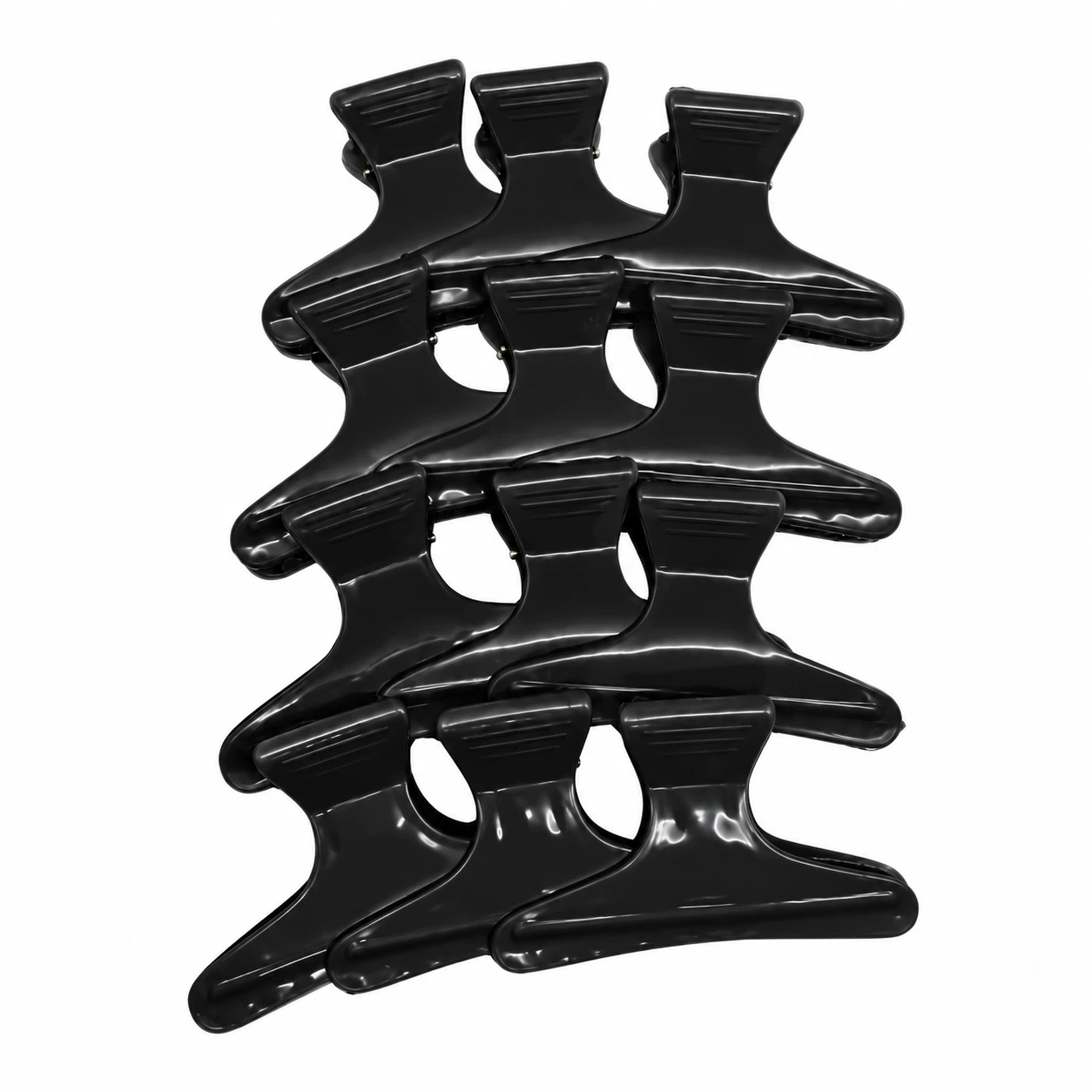 Broches Grandes Plastico Negros x12 Unidades X5