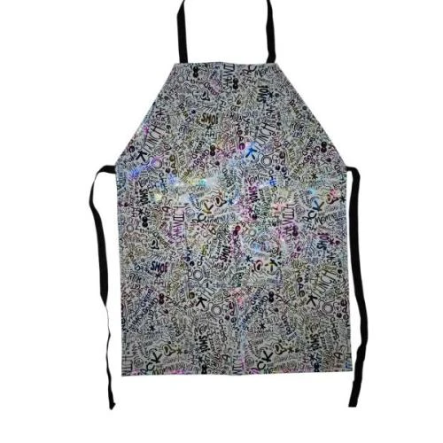 Delantal Con Estampa Holografico Blanco
