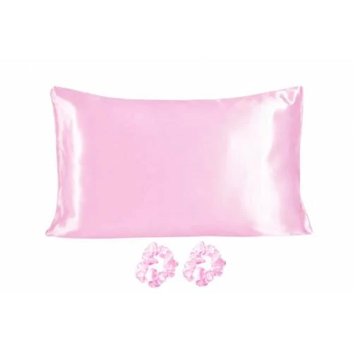 Funda almohada saten + 2 scrunchies