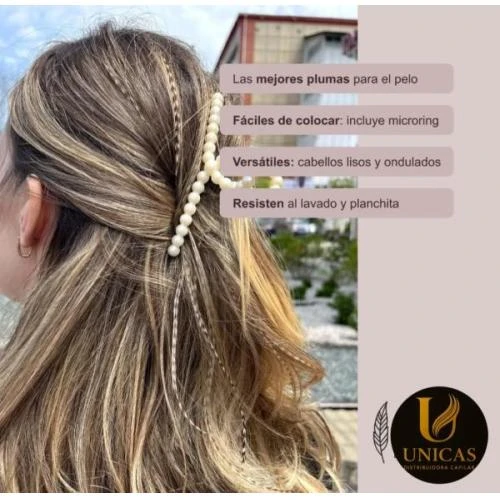 Extensiones de Pluma Para el Cabello por Unidad (Con Microring)
