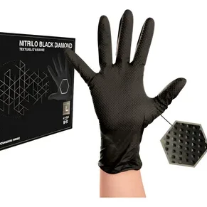 Guantes Nitrilo Reforzados Textura Diamante Talle M x 50 Und