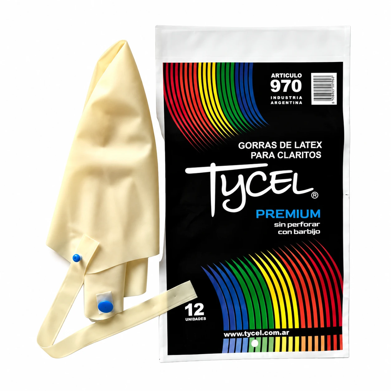 Gorro Para reflejos Latex Tycel Negro (Sin Perforar) (Broche)