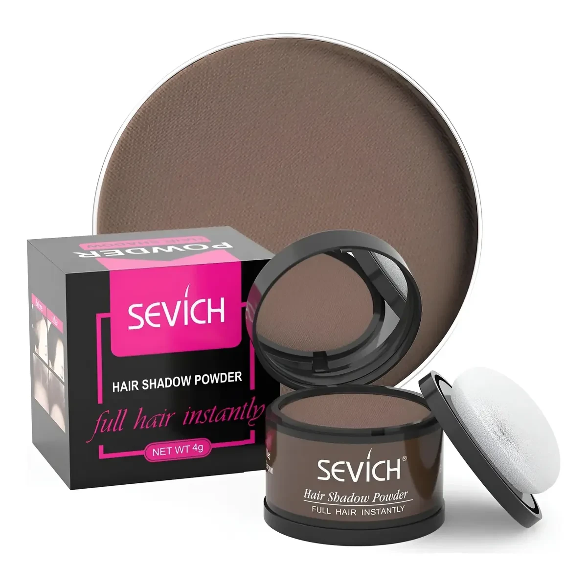 Pote de Sombras Tapa Canas Castaño Oscuro Sevich 4gr