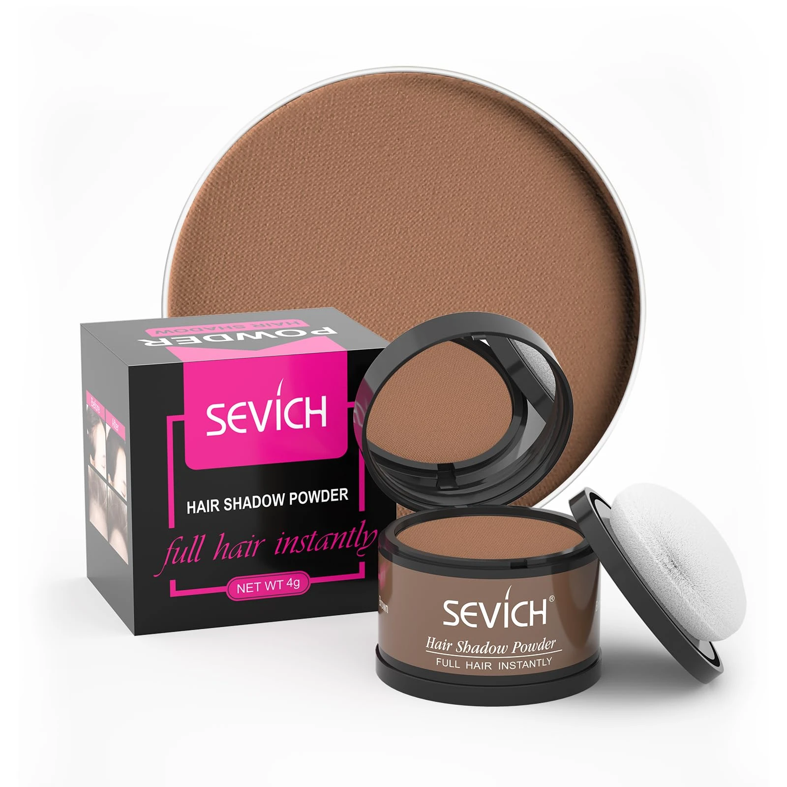 Pote de Sombras Tapa Canas Castaño Sevich 4gr